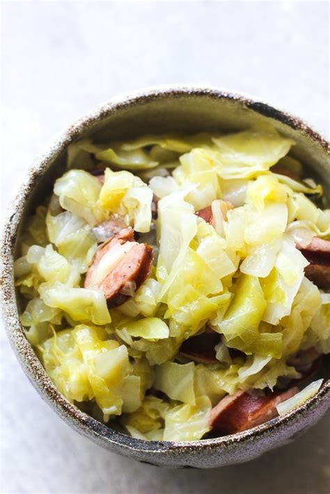 Instant pot cabbage and sausage ingredients. Instant Pot cabbage and sausage recipe - Berry&Maple