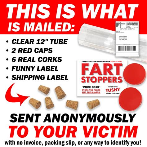 Embarrassing Mail Prank Fart Stoppers Gag Gift Mailed Etsy