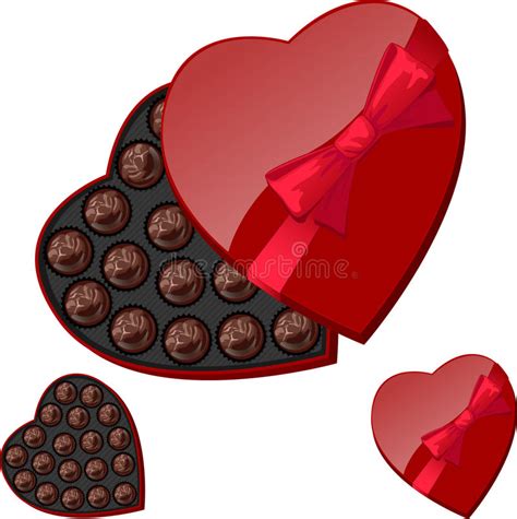 Heart Shaped Box Of Chocolates Stock Vector Illustration Of Card