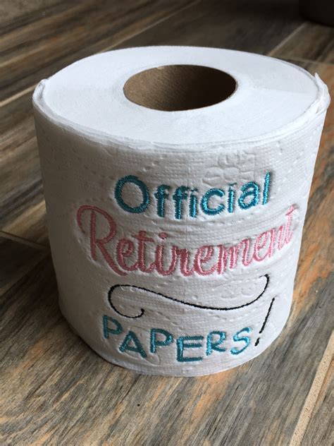 Retirement Gift Embroidered Toilet Paper Gag Gift Party Etsy