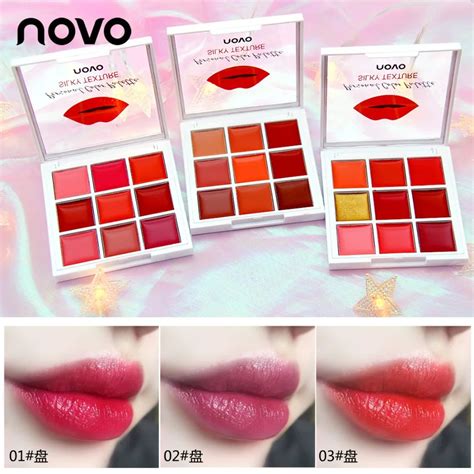 buy novo 9 colors sexy jelly lip gloss shiny set waterproof professional lip