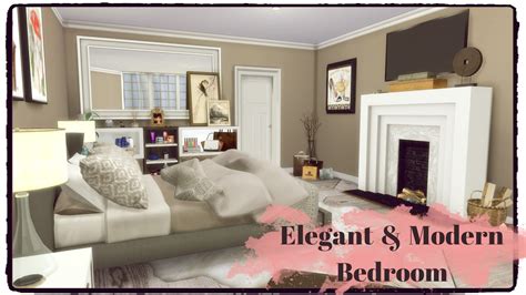 Soft blues, pinks, and grays offer an elegant update on the classic. Sims 4 - Elegant & Modern Bedroom - Dinha