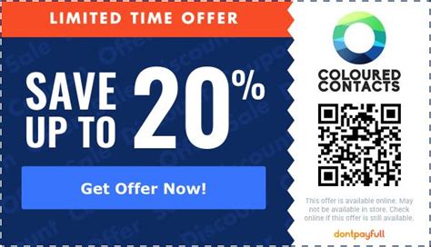 20 Off Coloured Contacts Uk Coupon Promo Code Jun 2021