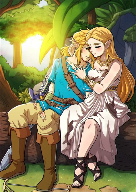 Link And Princess Zelda The Legend Of Zelda And 1 More Drawn By