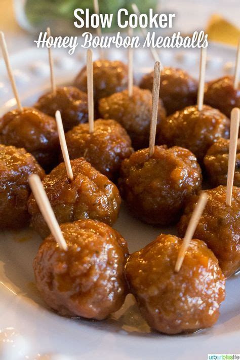 These easy cheesy crockpot meatballs are made with everyday ingredients, loaded with flavor, and can be made on the stove top too! Slow Cooker Honey Bourbon Meatballs | Recipe (With images ...