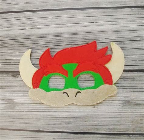 Bowser Embroidered Felt Mask Kid And Adult Mask Pretend Play Etsy