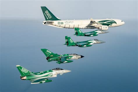 Air To Air Shots Of The Saudi Special Colored Aircraft During The 88th