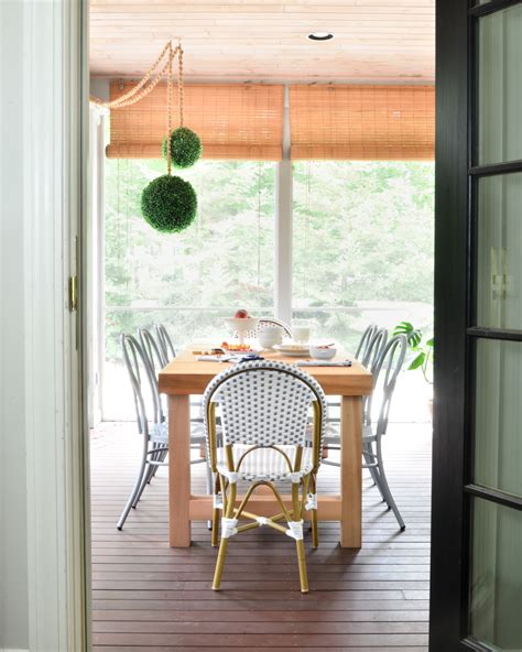 The dining room also becomes a major attraction for the guest during parties or dinners. Screened Porch Updates - Metal Bentwood Chairs and a DIY ...