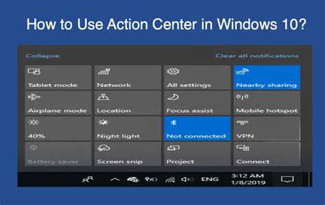 How To Use Windows 10 Action Center Webnots