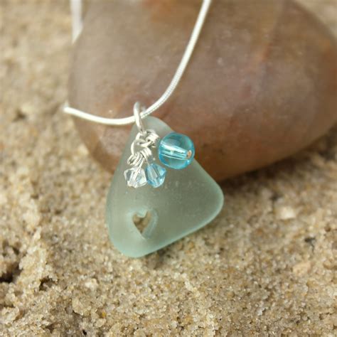 Scottish Sea Glass Jewellery Light Aquamarine Sea Glass Pendant