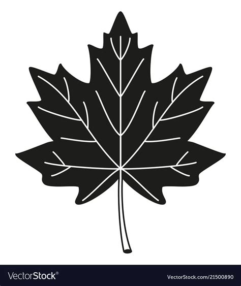 Black And White Maple Leaf Silhouette Royalty Free Vector