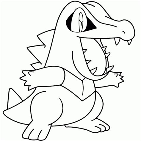Pokémon para colorear Totodile Dibujos de Pokémon para imprimir