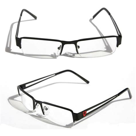 V W E Rectangular Metal Half Rimless Reading Glasses For Men