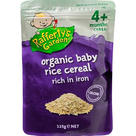 Raffertys Garden 4 Months Organic Baby Rice Cereal Big W