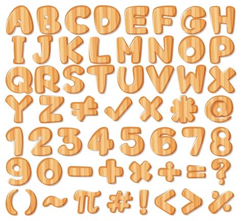 Premium Vector Font Design For English Alphabets In Wood Texture