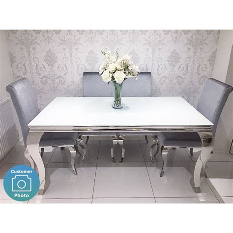 Order now for free delivery in 28 days. Louis Mirrored 160cm Dining Table in White - Vida Living ...
