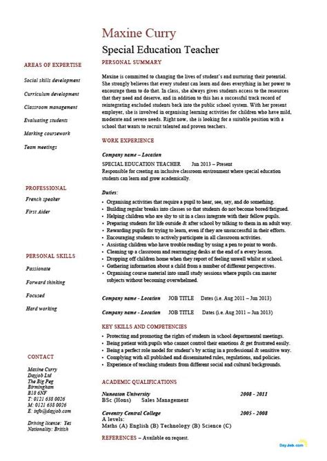 19 years of extensive experience as a analyst is now looking to obtain a teaching position that will utilize my strong dedication to children's development and to their educational needs, and also enable me to use my 10+ years of experience, educational. Special education teacher resume, sample, example, template, class management, school, career, jobs