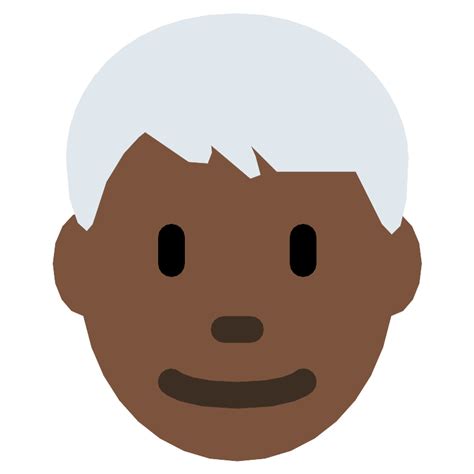 Man Dark Skin Tone White Hair Vector SVG Icon SVG Repo