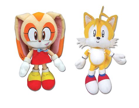 New Set Of 2 Sonic The Hedgehog Stuffed Plush Doll Toys Cream The