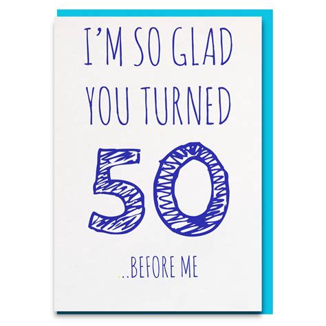Funny 50th Birthday Card Husband 50th Birthday Card 50th Birthday