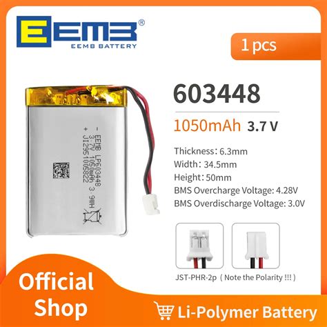 Eemb V Battery Mah Rechargeable Lithium Polymer Battery