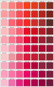 The Color Chart For Different Shades Of Red And Pink
