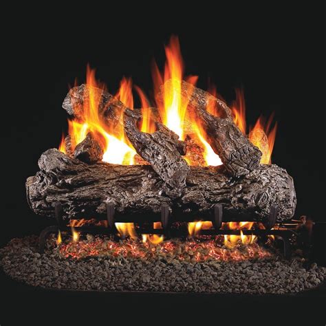 Peterson Real Fyre 24 Inch Rustic Oak Gas Log Set With Vented Natural