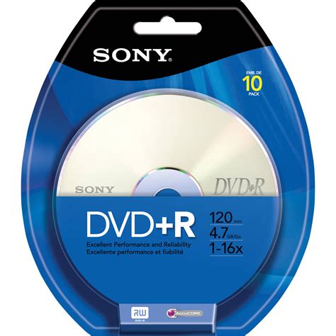 Sony Dvdr Recordable Dvd Media 10 Pack 10dpr47rb Bandh Photo