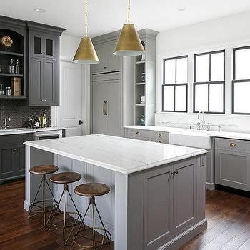 Benjamin moore cape may cobblestone. Charcoal Gray Kitchen Bar Cabinets with Black Tin ...
