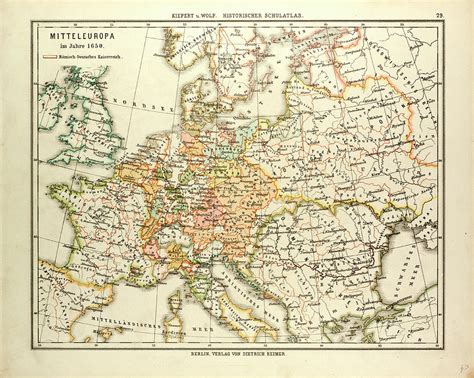 Map Of Central Europe In 1650 Drawing By English School