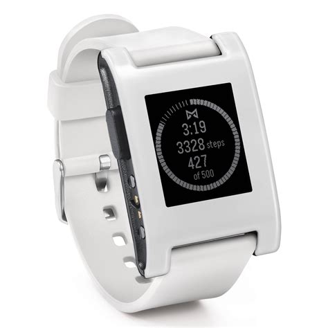 Pebble Smartwatch Arctic White Silicone Band 301wh Bandh Photo