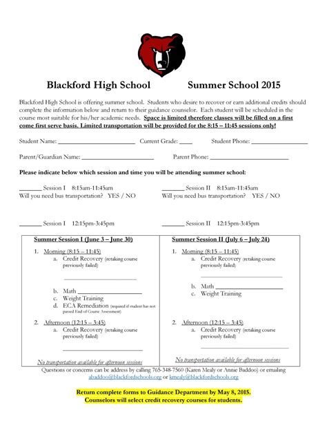 Summer School Sign Up Form 2015docx Docdroid