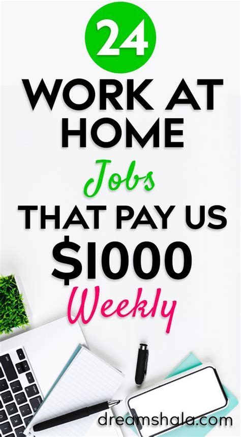 21 Genuine Work At Home Jobs That Pay Weekly Dreamshala Work From