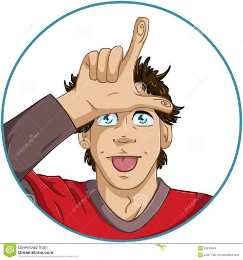 Guy Shows Loser Signal With His Fingers Royalty Free Stock Images