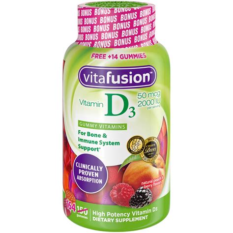 Vitamin D Supplement Baby Walmart Vitafusion Vitamin D3 Gummy