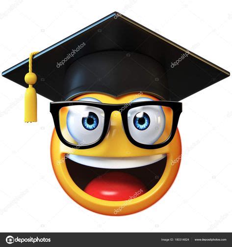 Download Emoji Graduate Student Isolated White Background Emoticon