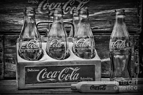 Coca Cola 1950s Metal Carrier Black And White Photograph By Paul Ward