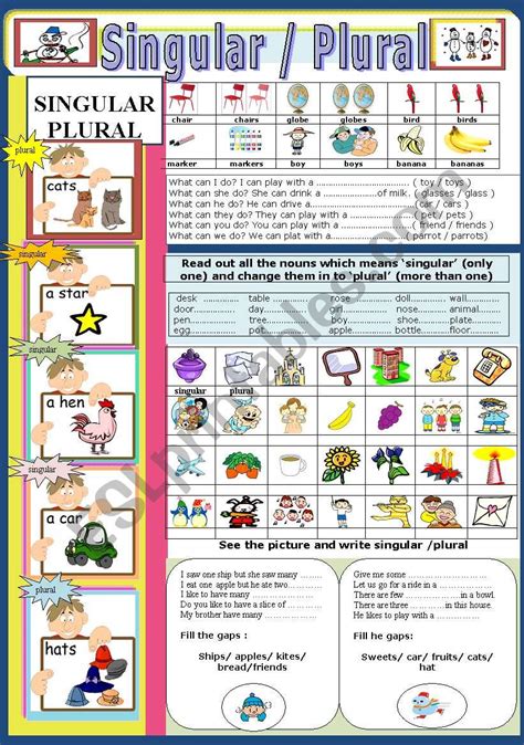 Whether they take singular or plural verbs and pronouns also depends on whether you want to refer to the group as a single unit or to the individual collective nouns such as team, family, government, and committee are usually treated as singular in american english and plural in british english. Singular and Plural - ESL worksheet by jhansi