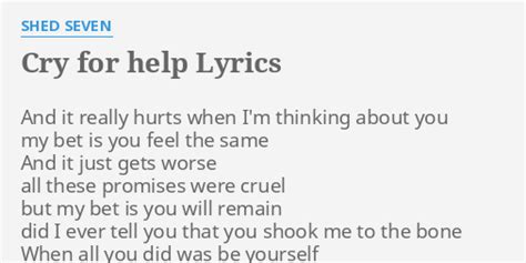 Cry For Help Lyrics By Shed Seven And It Really Hurts