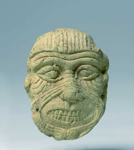 Plaque Depicting The Head Of The Giant Demon Humbaba The Terrifying