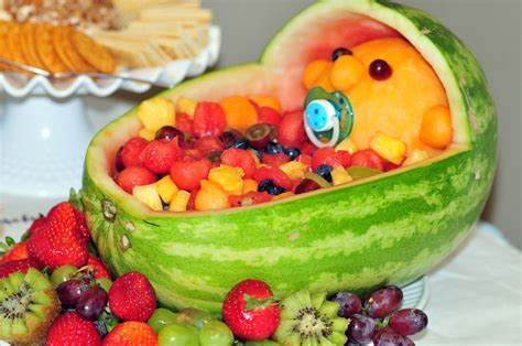 Baby Shower Fruit Basket Watermelon Baby Cradle Fruit Salad For