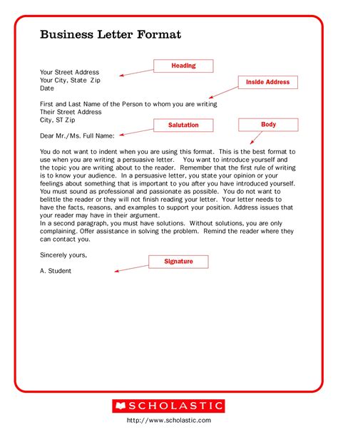 Free Printable Business Letter Template Form Generic