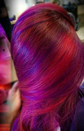 Red Pink Purple Hair Pink Purple Hair Hair Styles Cool