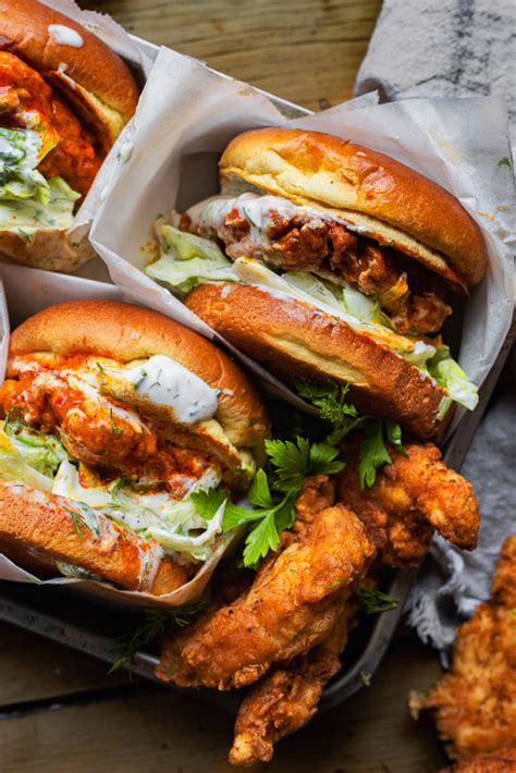 Crispy Buffalo Chicken Sandwich With Ranch Slaw