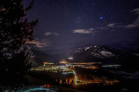 Starry Night Sky Over Banff Ab Canada Photorator