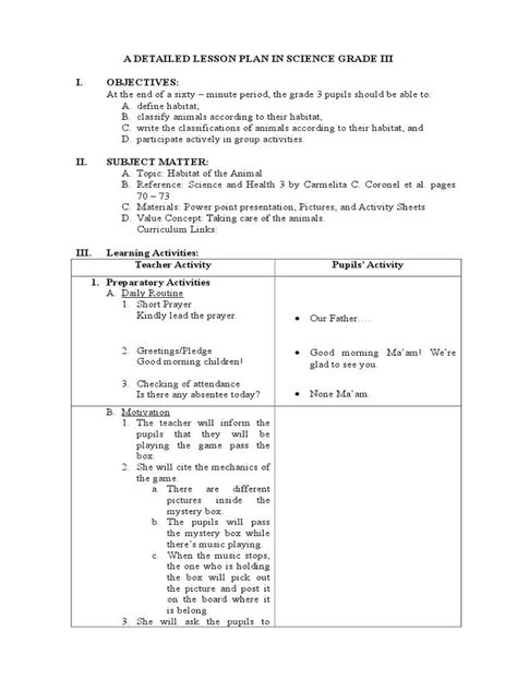 Semi Detailed Lesson Plan Semi Detailed Lesson Plan N Science I