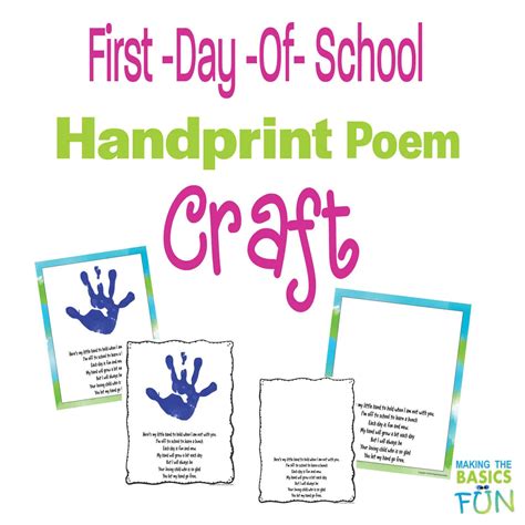 Handprint Poem Printable Preschool Graduation Finland