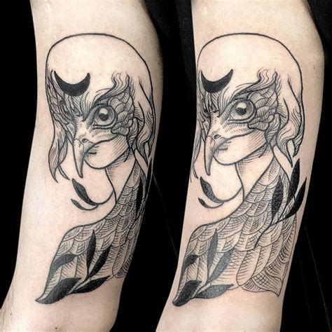 Harpy Eagle Tattoo Made With Linework And Dotwork This Is One Of My