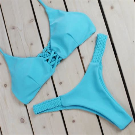 braided rope bikini set 2017 sexy beach swimwear women swimsuit bandage bathing suit bathing