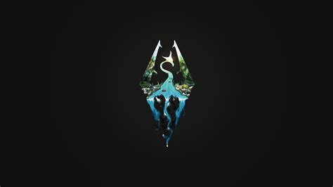 Logo The Elder Scrolls V Skyrim Video Games Minimalism Wallpapers